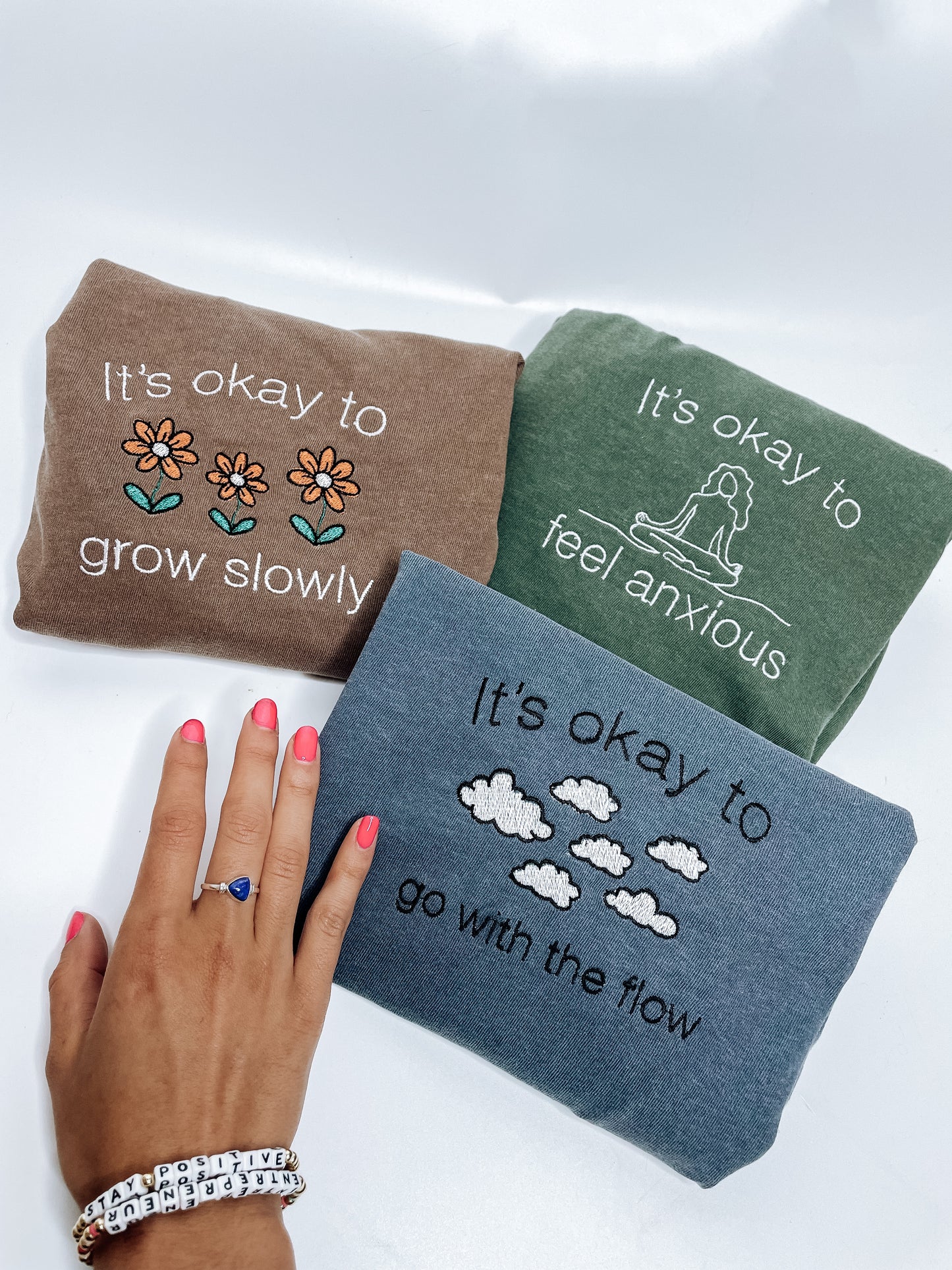 "It's Okay to Grow Slowly" Embroidered T-Shirt