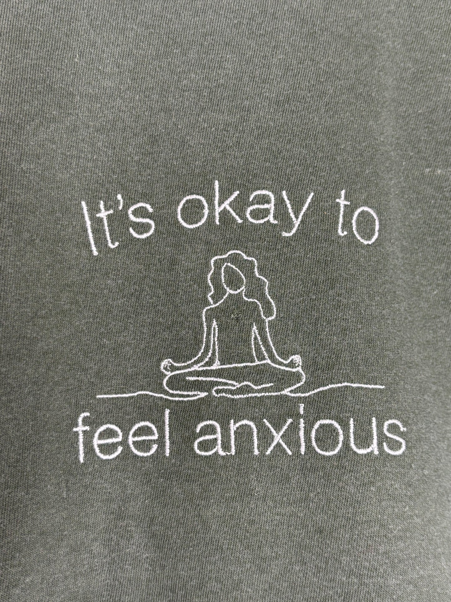 OOPS, It’s okay to feel anxious vintage embroidered t-shirt LARGE