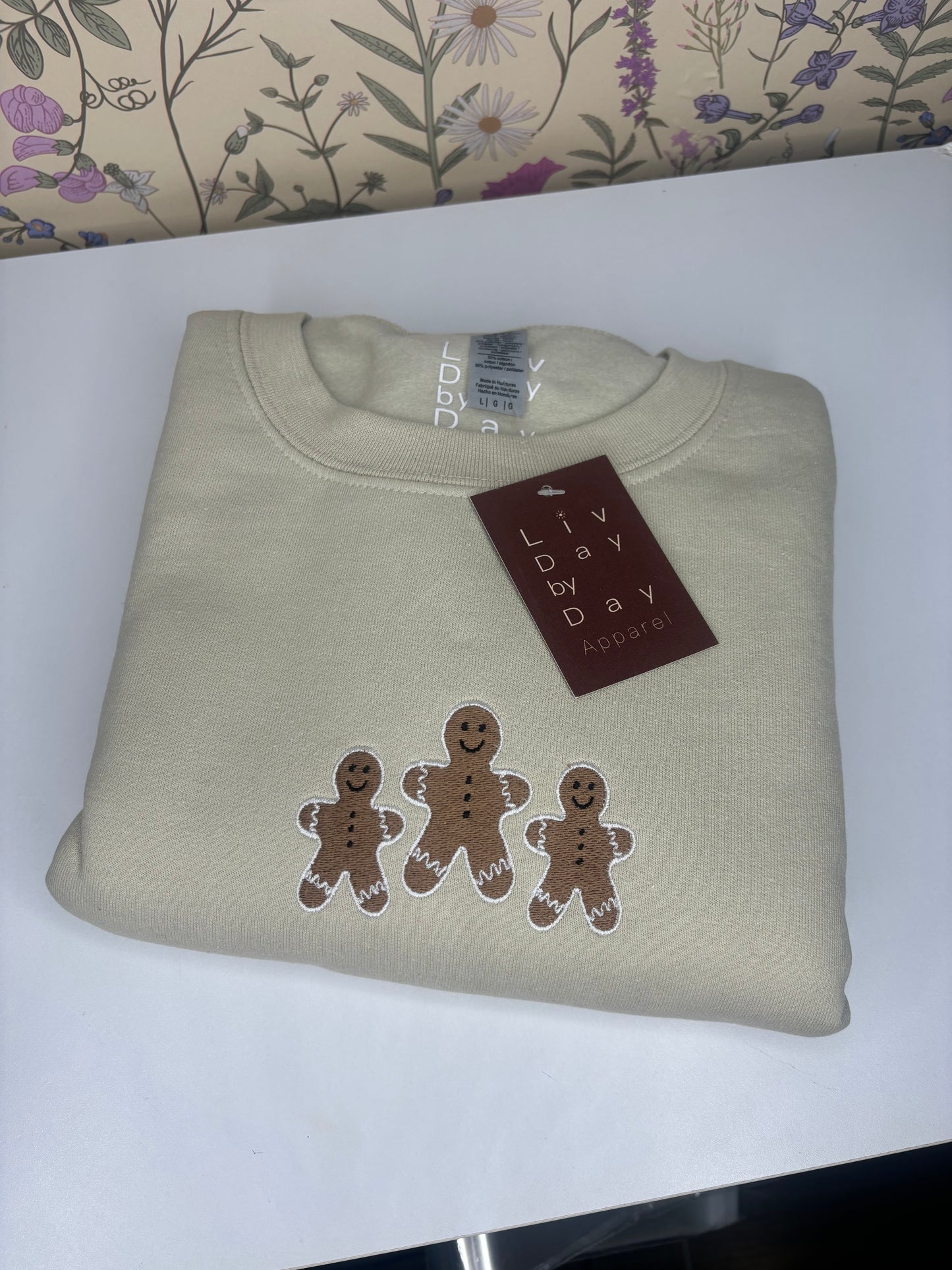 Gingerbread Men Embroidered Crewneck