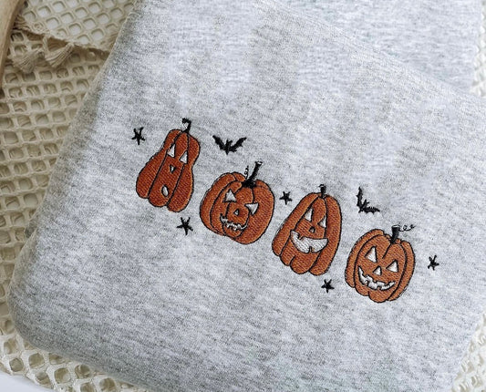 Embroidered jack-o-lanterns