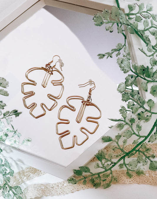 Abstract Leaf Wire Earrings