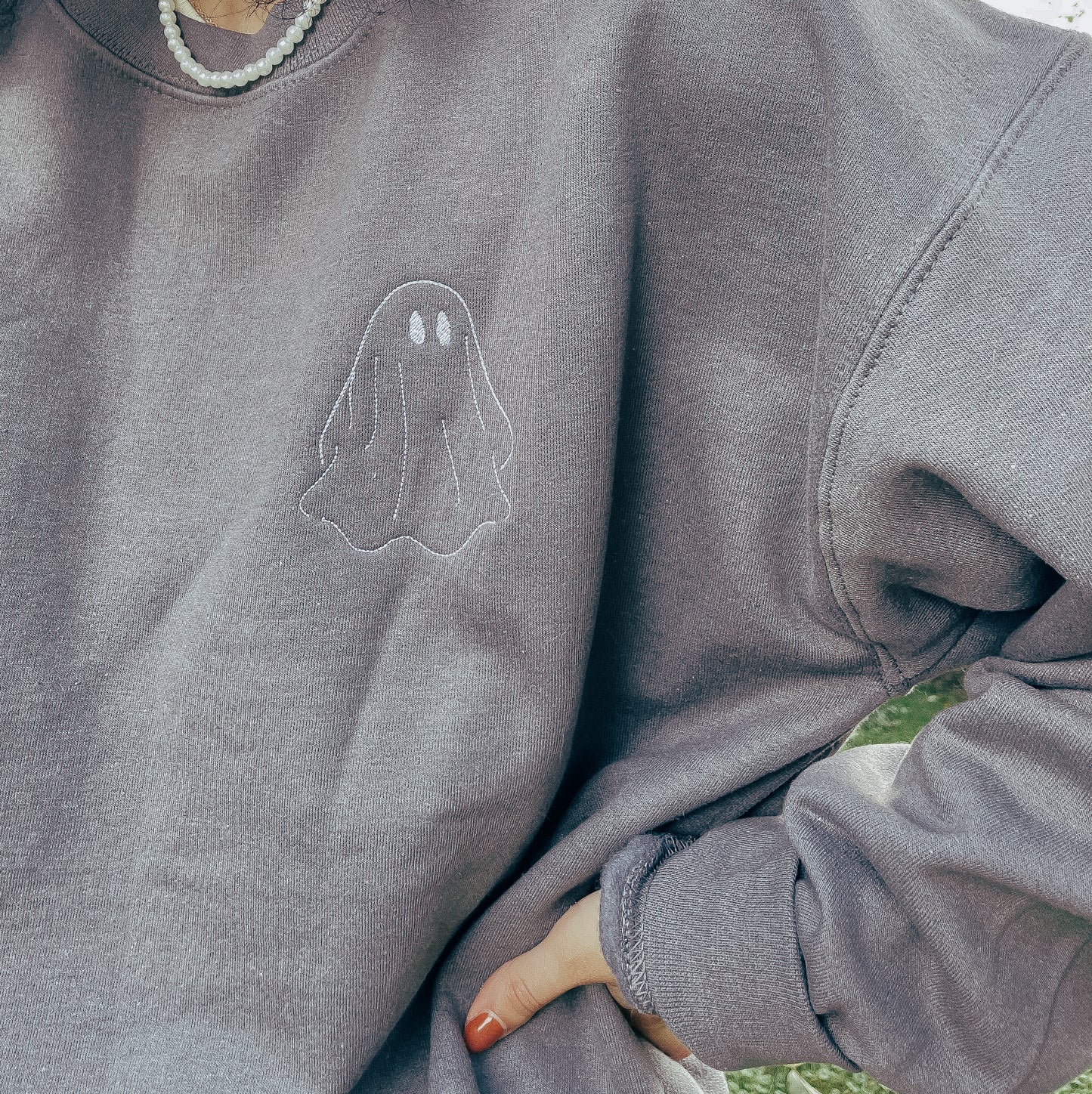 Embroidered Ghost Crewneck