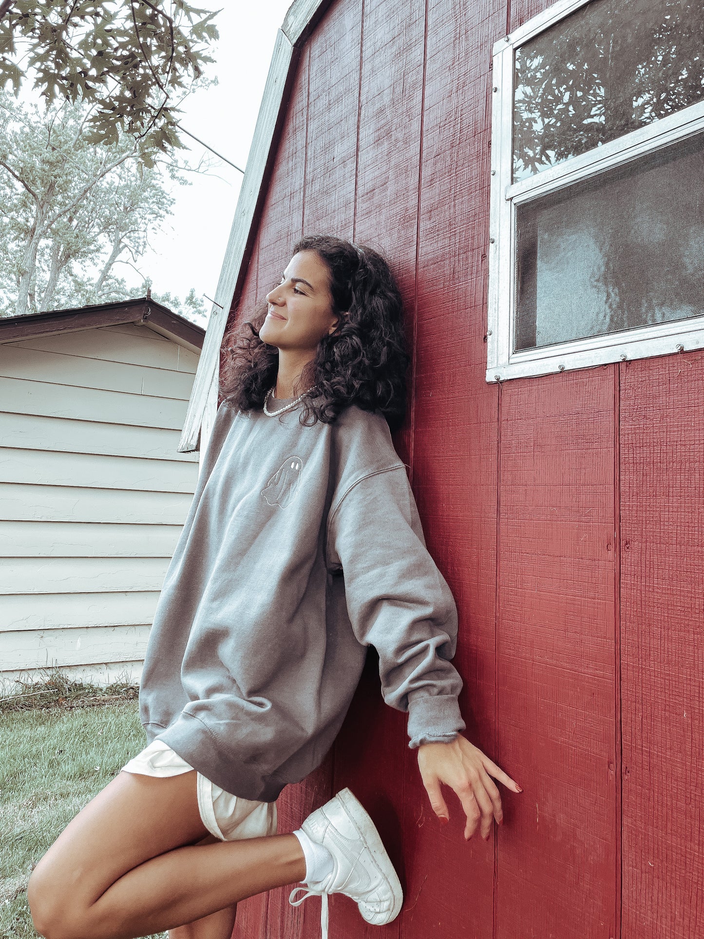 Embroidered Ghost Crewneck